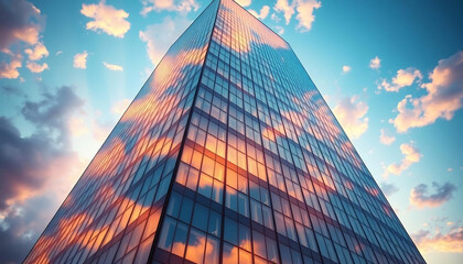 Modern Skyscraper Reflecting the Sky
