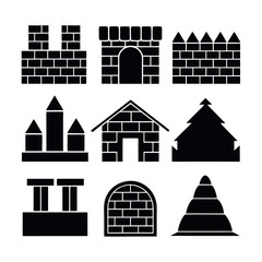 Collection of Simple Black and White Architectural Structures
