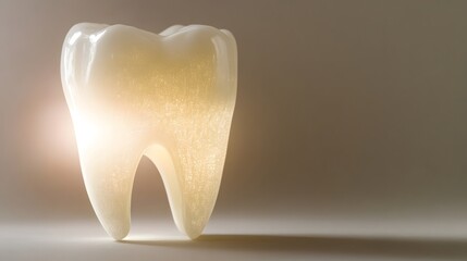Fototapeta premium Illuminated Single Human Tooth Model Displayed