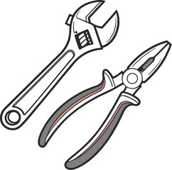 wrench and screwdriver