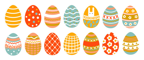 Set of colorful Easter eggs