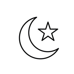 Ramadan icon. vector moon and stars white background. Islamic impression in the holy month. banner, pamphlet, islam. simple 3d design style