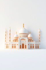 Obraz premium AI generative. Graphic illustration of mosque for element ramadan kareem of greeting card on white background. 9