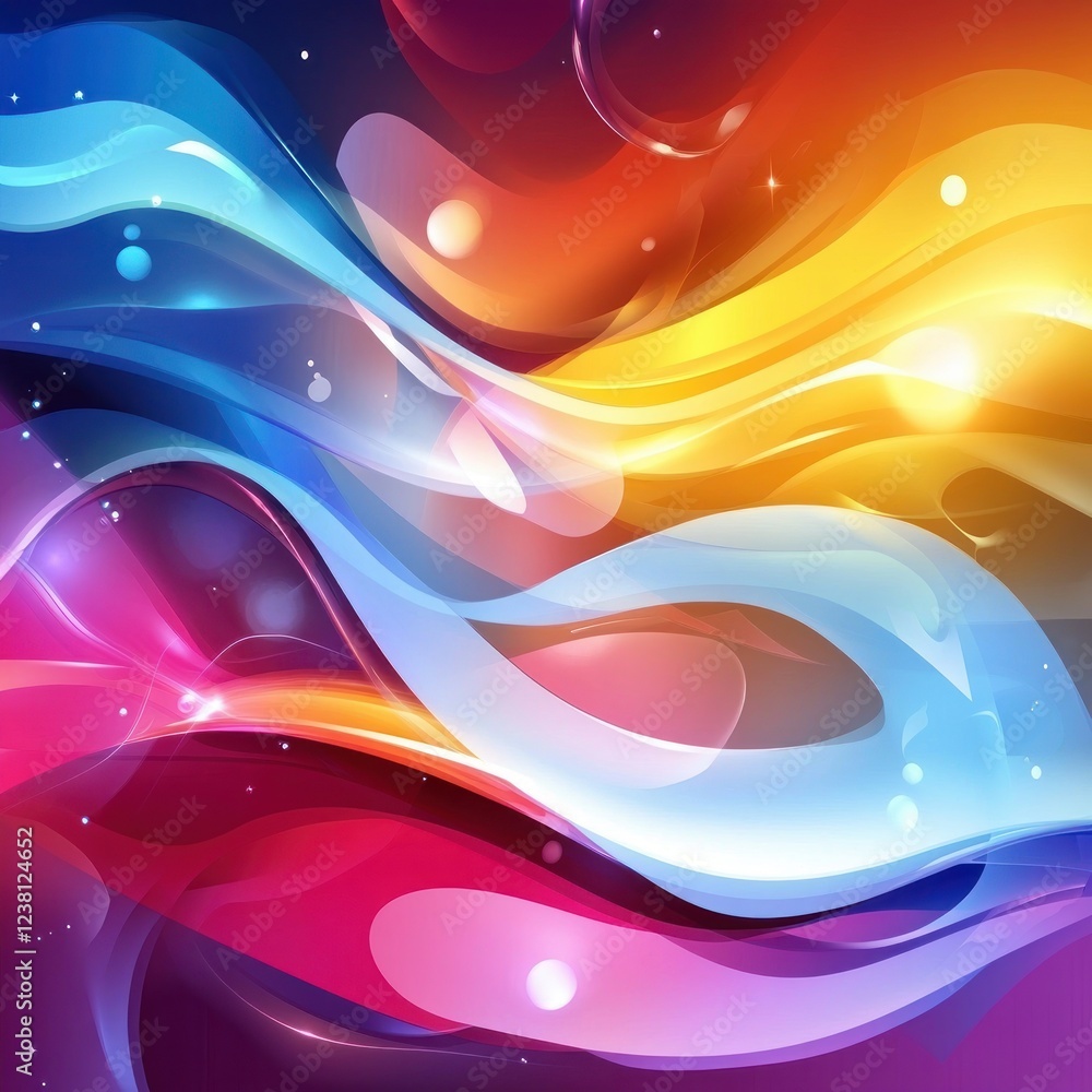 Aufkleber abstract colorful waves and light effects in vibrant background for creative designs and art project