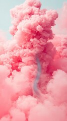 Fototapeta premium Vibrant Pink Smoke Cloud Art with Glittering Swirls for Modern Design