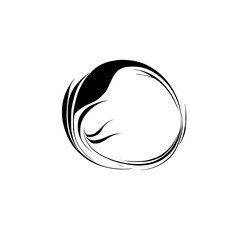 Abstract Circular Graphic Design: Monochrome Vector Art. Minimalist, Elegant, and Modern Swirl Pattern for Branding and Logos.