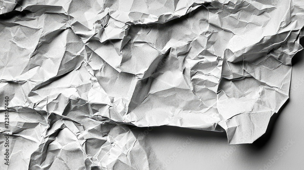Poster abstract crumpled paper texture: a monochromatic background image for design projects