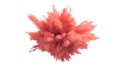 Pink powder exploding on transparent background creating colorful smoke effect