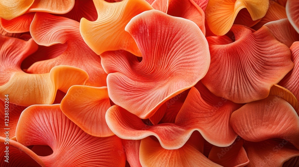 Poster Vibrant Abstract Background of Flowing Petal-Like Shapes in Shades of Orange and Red Creating a Captivating Visual Experience