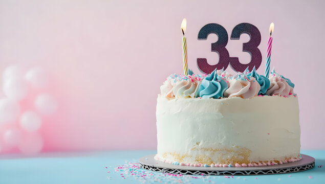 Happy Birthday 33th on the cake