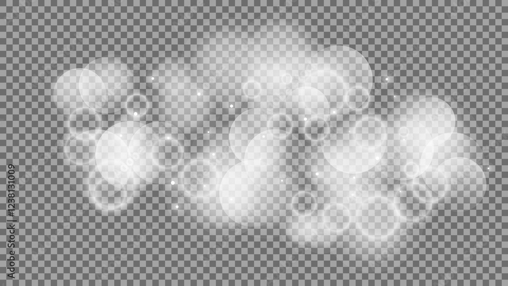 Poster bokeh circles on transparent background