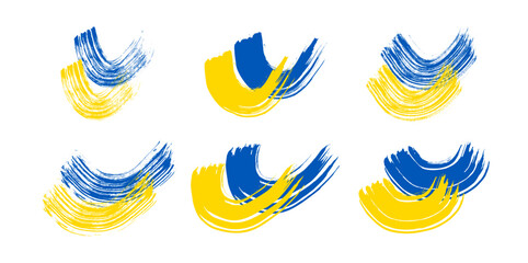 Set of Ukrainian national flags
