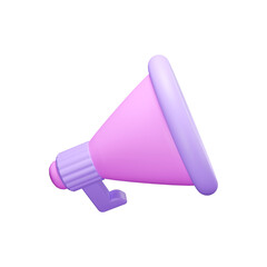 3d render of pink megaphone isolated on white