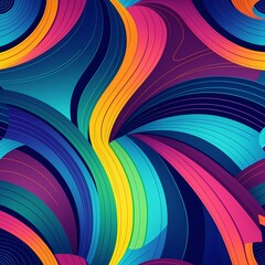 Naklejka premium Colorful abstract swirls on dark background 
