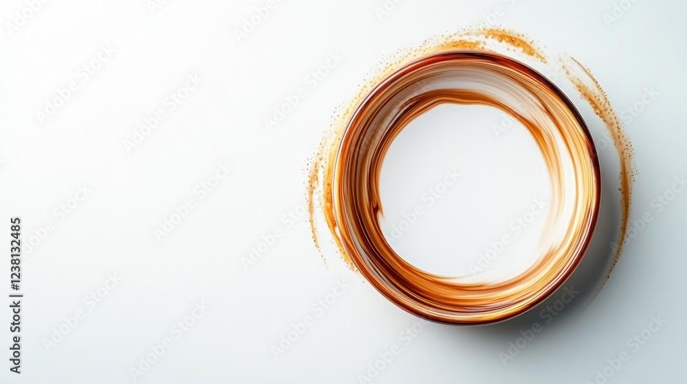 Aufkleber abstract swirl of cream and coffee colors in a circular design against a clean white background