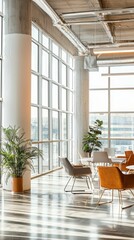 Fototapeta premium Modern Office Interior with Natural Light and Stylish Furniture