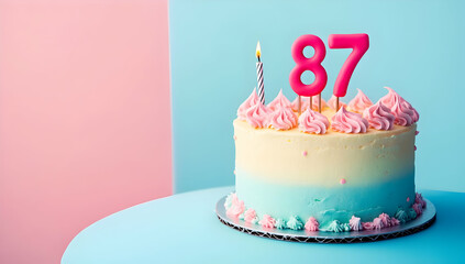 Happy Birthday 87th on the cake