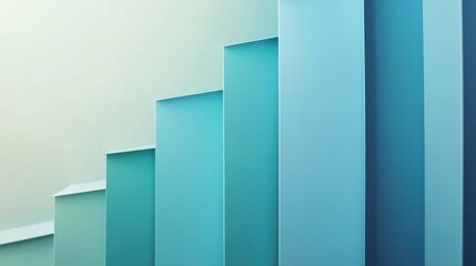 Abstract Gradient Stairs with Soft Blue and Green Tones