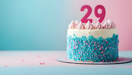 Happy Birthday 29th on the cake