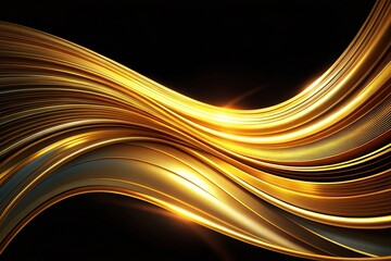 Golden Lines Abstract Art