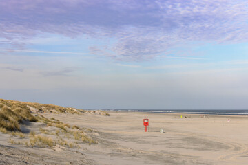 Obraz premium Beach on Juist, East Frisian Islands, Germany, in spring.