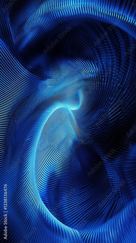 Aufkleber abstract blue wave pattern with flowing lines and light effects