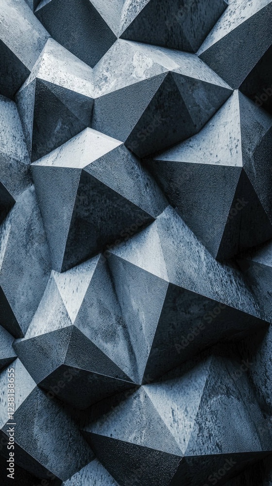 Aufkleber geometric textured background with triangular facets in gray tones