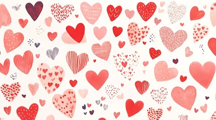 Colorful Heart Patterns Creating a Playful and Romantic Atmosphere for Valentine's Day