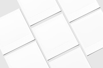 Blank double-size Polaroid mockup with grey background 