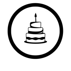 A delightful image of a three-layered birthday cake, adorned with a single candle, symbolizing celebration and joy. Perfect for birthdays, parties, and sweet celebrations.