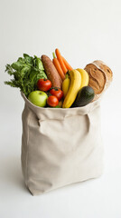 Eco-Friendly Tote Bag with Fresh Groceries