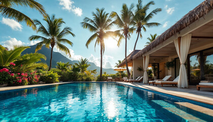 swimming pool in hotel
