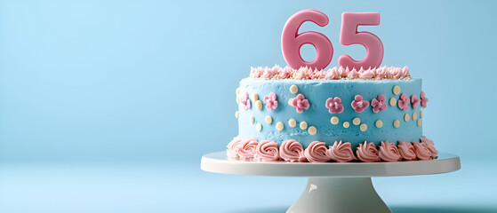 Happy Birthday 65th on the cake