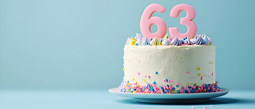 Happy Birthday 63th on the cake