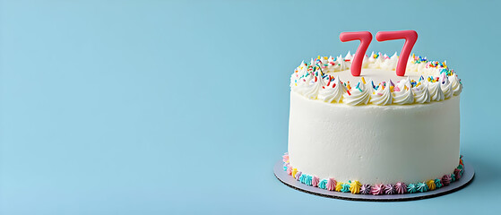 Happy Birthday 77th on the cake