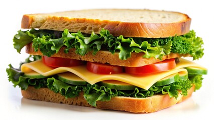 Sandwich with Cheese and Greens on White