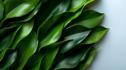 Fototapeta premium Serene Green Leaves Background: A Lush Botanical Image