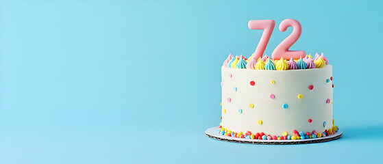 Happy Birthday 72th on the cake