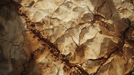 Fototapeta premium Close-Up View of Cracked Earth Texture in Natural Environment