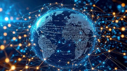 Global Network: Digital World Connectivity, Data Communication and Innovation