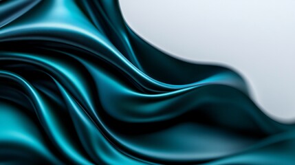 Obraz premium Abstract Teal Silk Drape: Elegant Swirls and Curves