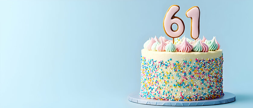 Happy Birthday 61th on the cake