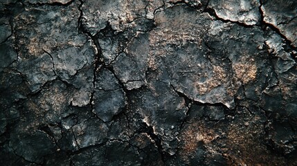 Fototapeta premium Dark Cracked Surface with Textured Patterns and Earthy Tones
