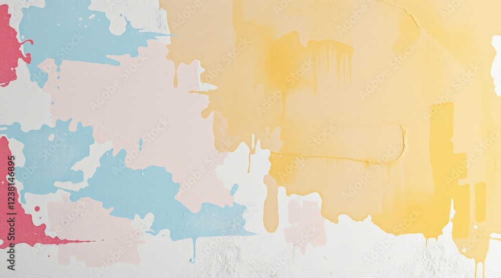 Poster abstract mural with colorful paint layers and textured patterns