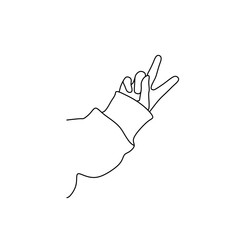 Obraz premium Finger Design with Peace Sign, Victory Hand With Two Fingers Up Icon, Vector EPS Template Isolated on White Background.