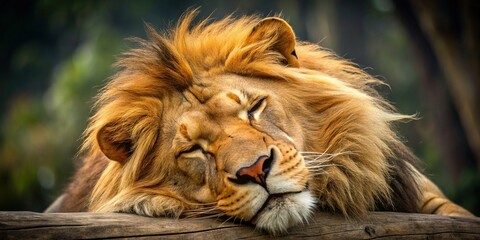 Majestic Sleeping Lion Portrait: Wildlife Photography