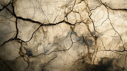 Obraz premium Cracked Earth Texture with Detailed Pattern and Earthy Tones
