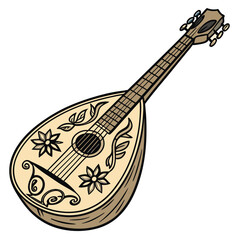 mandolin color vector image on a white background
