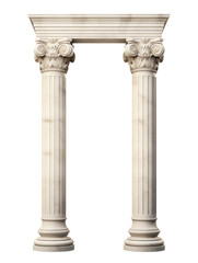 Classic column arch on transparent background