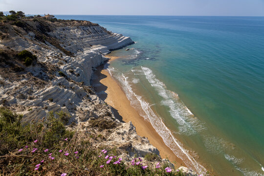 Scala dei Turchi, white marl crag in the village of Realmonte, province of Agrigento, Sicily, Italy